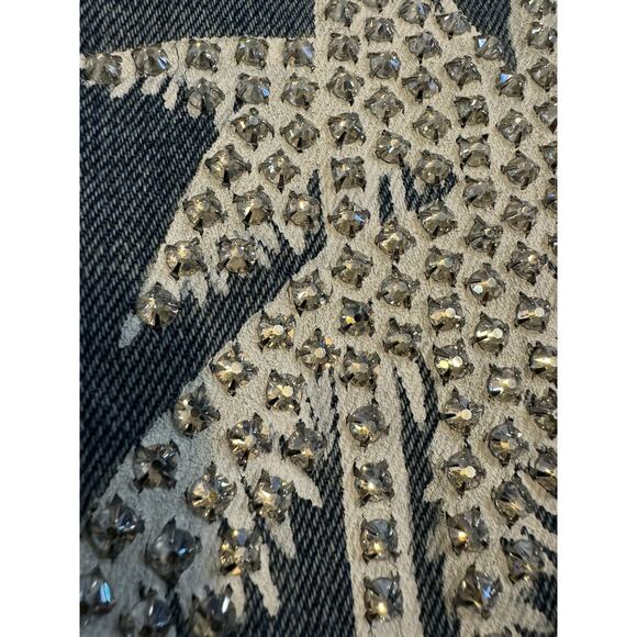 EUC Amiri Swarovski Palm Tree Trucker Denim Jacket - Picture 11 of 15